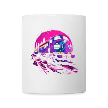 Retrowave Eisenbahn - Tasse - Weiß - Vorne