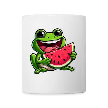 Funny Frog Watermelon Summer Fruit Design - Mug - white - Front