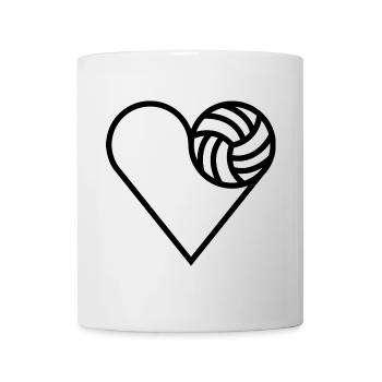 Volleyball Herz Liebe Volleyballer Beach Symbol - Tasse - Weiß - Vorne