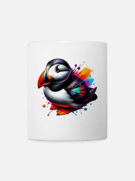 Papageitaucher - Tasse - Weiß