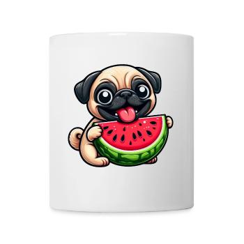 Sweet Pug Watermelon Summer Fruit Happy - Mug - white - Front