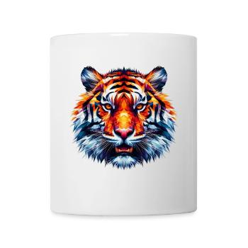 Tigre polygonal - Mug blanc - blanc - Devant