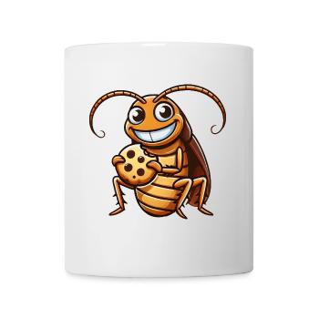 Lustige Kakerlake mit Keks Cartoon Nachtisch - Tasse - Weiß - Vorne