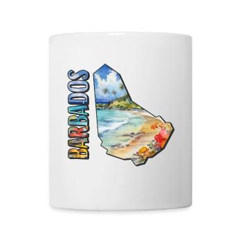 Carte à l’aquarelle Barbade - Mug blanc - blanc - Devant