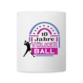 10 Jahre Völkerball Jubiläum Völkerballspielerin - Tasse - Weiß - Vorne
