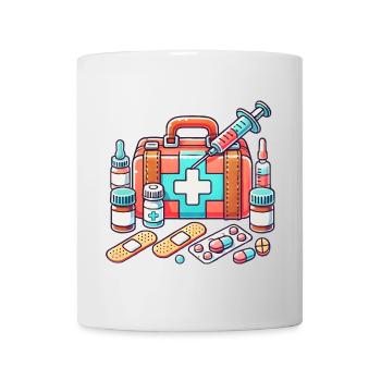 Detailed pharmacy fabric, symbol of safety - Mug - white - Front