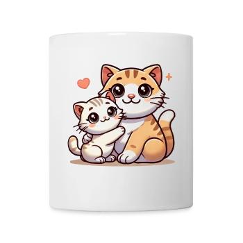 Loving Cat Parent with Child - Mug - white - Front