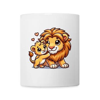 Loving Lion Parent with Child - Mug - white - Front