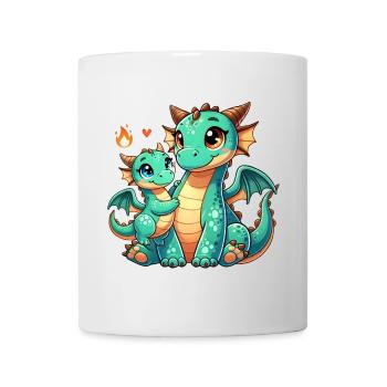Loving Dragon Parent with Child - Mug - white - Front