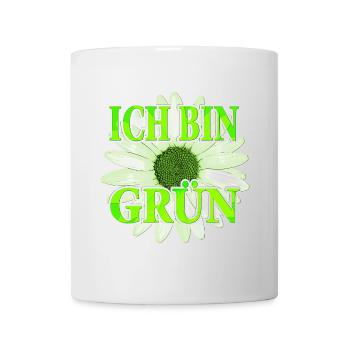 Ich bin Grün - Margariten Blume - Tasse - Weiß - Vorne