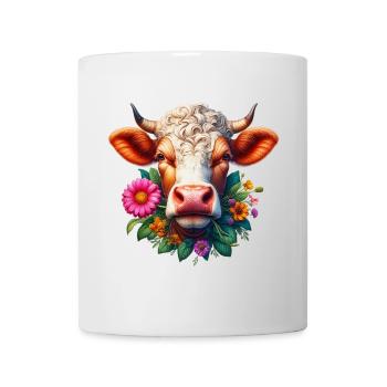 Blumen aus Kuh - Tasse - Weiß - Vorne