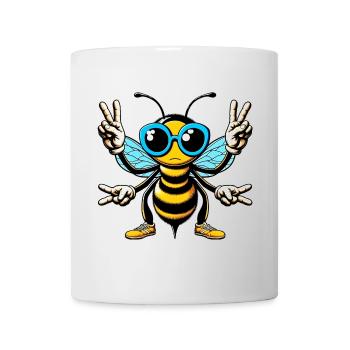 Bee with Sunglasses - Mug - white - Front