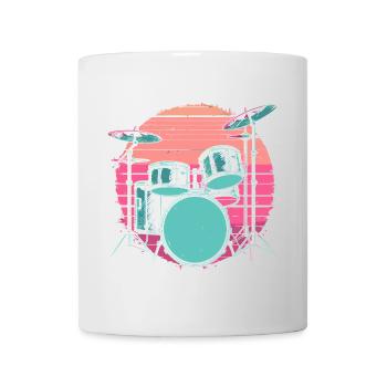 Schlagzeug Synthwave - Tasse - Weiß - Vorne