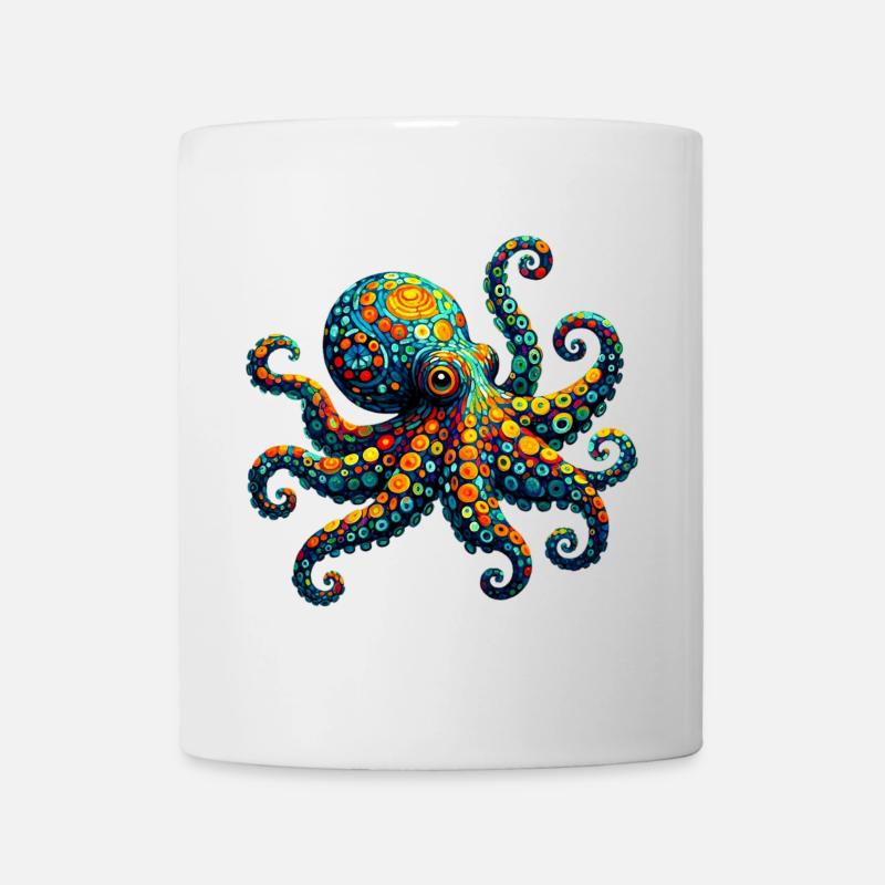 Oktopus van Gogh - Tasse - Weiß