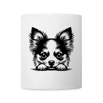 Chihuahua Kopf mit Poten - Tasse - Weiß - Vorne