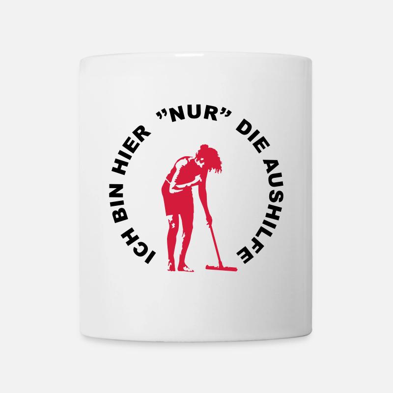 Frau beim Putzen Silhouette - Tasse - Weiß