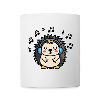 DJ Jeżyk – rhythmische Schwingung im Stil eines Igels - Tasse - Weiß - Vorne
