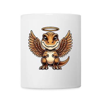 T-Rex Dessin animé Ange Halo Ailes Dino - Mug blanc - blanc - Devant