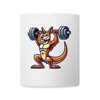 Kangourou haltère gymnase entraînement physique - Mug blanc - blanc - Devant