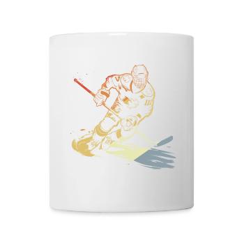 Eishockeyspieler Skizze Retro - Tasse - Weiß - Vorne