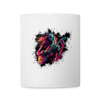 Gitarrist E-Gitarre Rock Punk Metal Splash Neon - Tasse - Weiß - Vorne