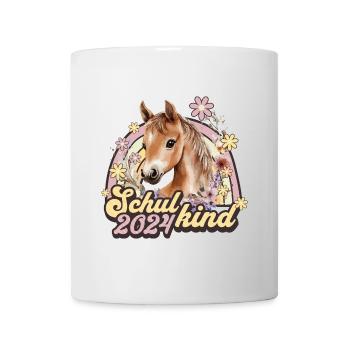 Schulkind 2024 Pferd Einschulung Schule Schüler - Tasse - Weiß - Vorne