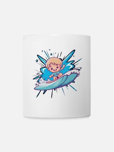 Surfer Surfergirl - Tasse - Weiß