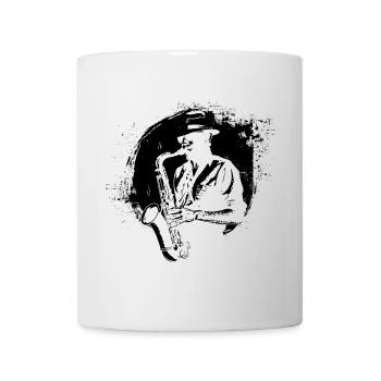 Saxophonist - Tasse - Weiß - Vorne