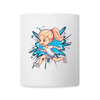 Laufen Sprinten - Tasse - Weiß - Vorne