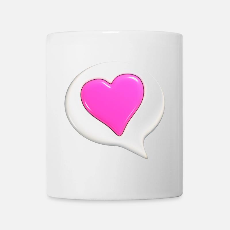 Coeur de couleur rose dans une bulle blanche - Mug blanc - blanc