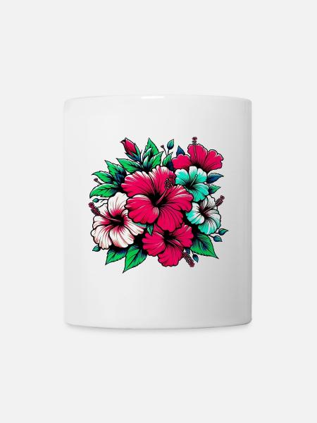 Fleurs d’hibiscus - Mug blanc - blanc