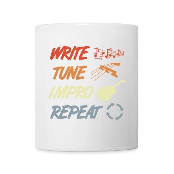 Lustige Gitarristen Routine - Tasse - Weiß - Vorne