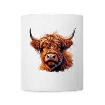 Schottische Hochlandkuh - Tasse - Weiß - Vorne