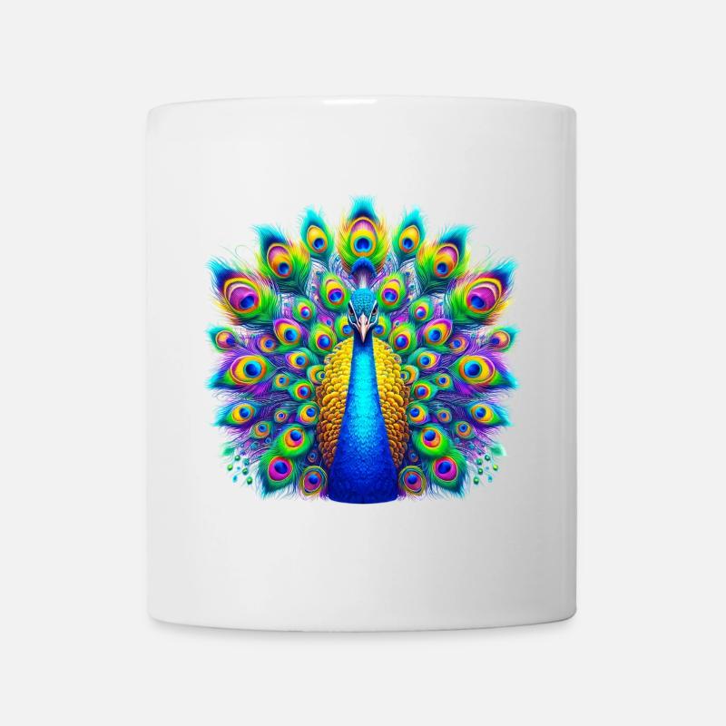 Pfau - Tasse - Weiß