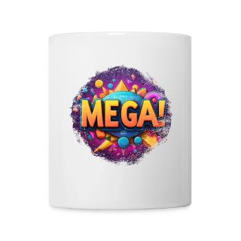 mega Text in 3D - Tasse - Weiß - Vorne