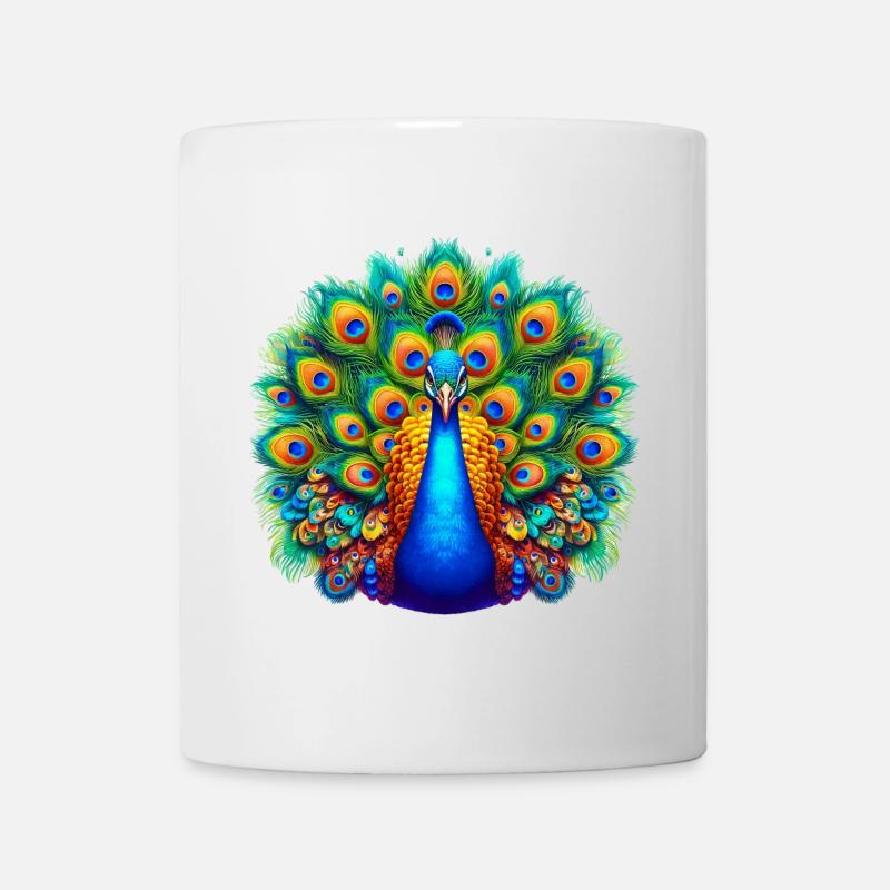 Pfau - Tasse - Weiß