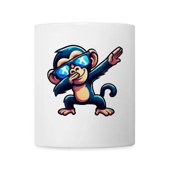 Chimpanzee Dab Cool Lunettes de soleil Arc-en-ciel - Mug blanc - blanc - Devant