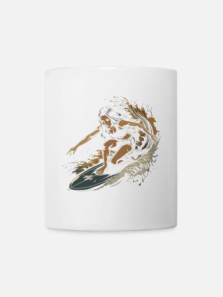 Surferin Grafik - Tasse - Weiß