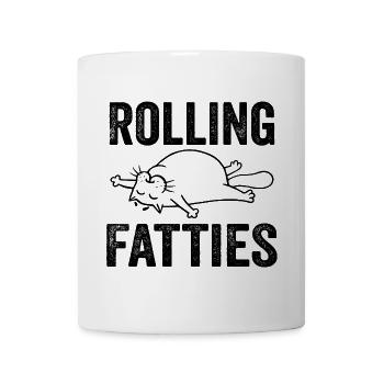 Rolling Fatties Cat Funny Fat Kitten Cat Lover - Mug blanc - blanc - Devant