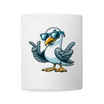 Cool Seagull Sunglasses Coast North Sea Baltic Sea - Mug - white - Front