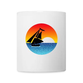 Boat and sunset - Mug - white - Front