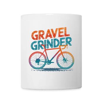 Gravel Grinder Fahrrad Illustration - Tasse - Weiß - Vorne