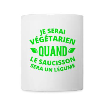 végétarien, végan, vegan, végan humour - Mug blanc - blanc - Devant