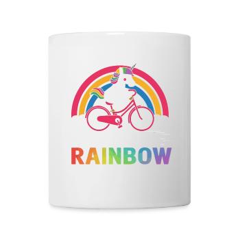 Unicorn Bicycle Ride Rainbow Tee - Mug - white - Front