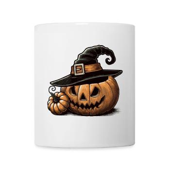 Halloween pumpkin with witch hat: The perfect horror - Mug - white - Front