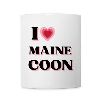 I love Maine Coon (style coeur rétro) - Mug blanc - blanc - Devant