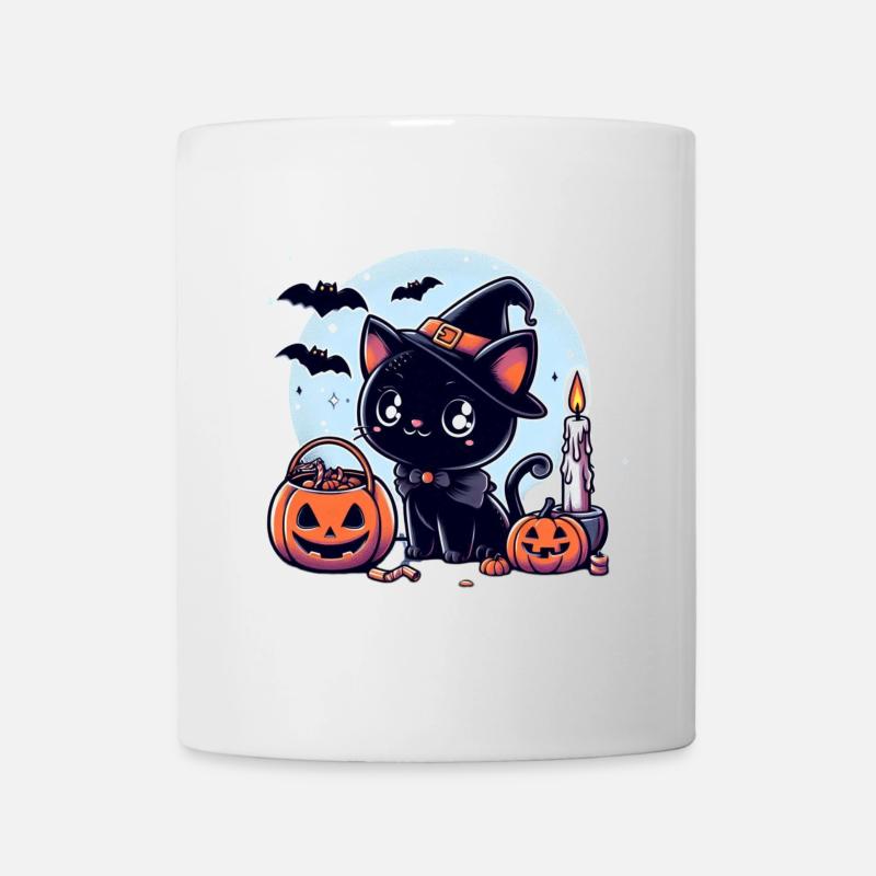 Katzen-Halloween - Tasse - Weiß