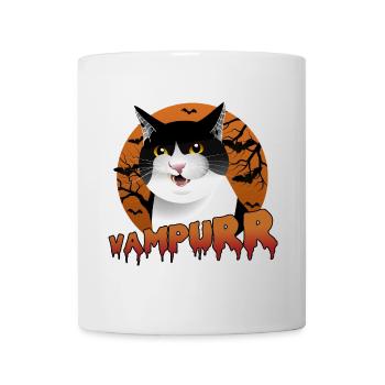 Vampurr : le chat d’Halloween parfait avec une morsure - Mug blanc - blanc - Devant