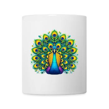 Pfau - Tasse - Weiß - Vorne