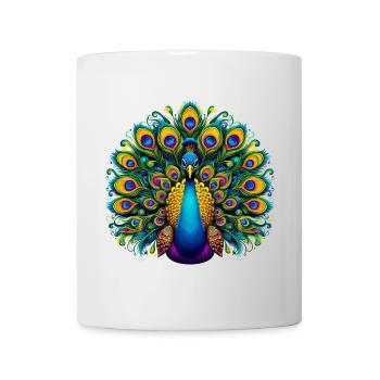 Pfau - Tasse - Weiß - Vorne